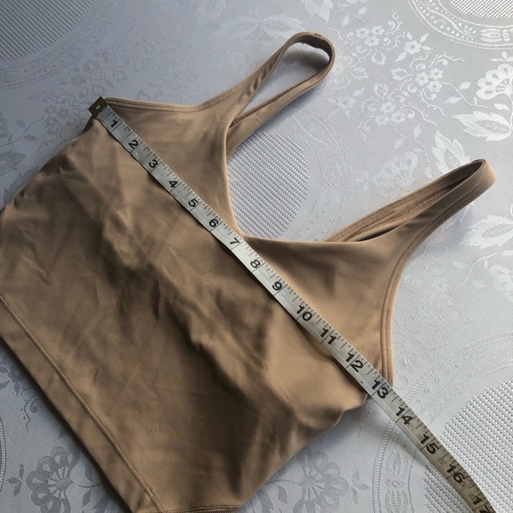 Lululemon Athletica Align Cropped Tan Tank-Top Women’s Size 4 Elastic V-Neck - Picture 8 of 16